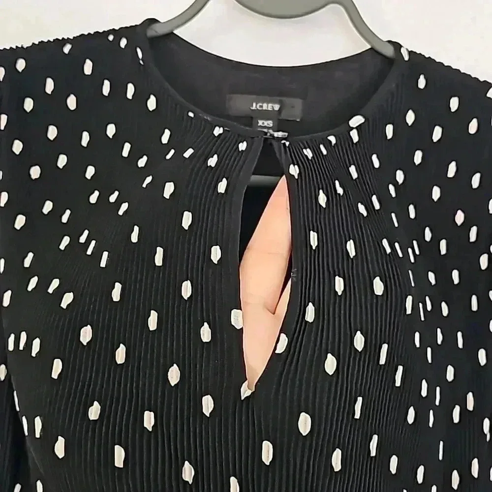 J. Crew pleaded Ruffled peplum top  with polka dot - Picture 3 of 9